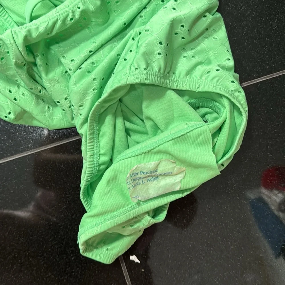 Time & Tru NWT❗️Green Eyelet One Piece Bathing Suit